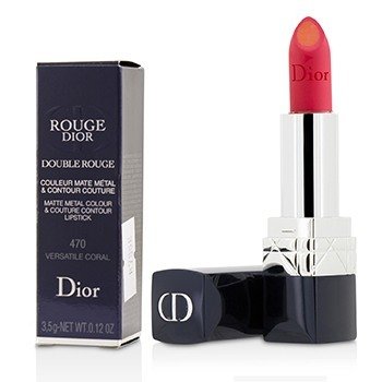 Rouge Dior Double Rouge Matte Metal Colour & Couture Contour Lipstick - # 470 Versatile Coral