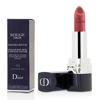 Rouge Dior Double Rouge Matte Metal Colour & Couture Contour Lipstick - # 754 Couture Red