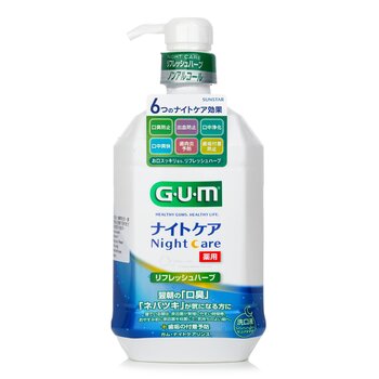 Sunstar GUM Night Care Mild Formula Rinse Mouthwash(Refresh Herb Type) - 900ml