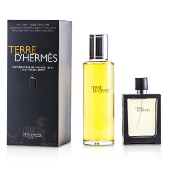 Terre D'Hermes Pure Parfum Refillable Spray 30ml/1oz + Refill 125ml/4.2oz