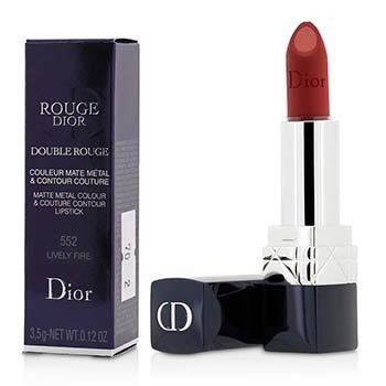 Christian Dior Rouge Dior Double Rouge Matte Metal Colour & Couture Contour Lipstick - # 552 Lively Fire