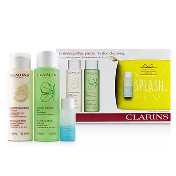 Perfect Cleansing Set (Combination or Oily Skin): Cleansing Milk 200ml+ Toning Lotion 200ml+ Eye Make-Up Remover 30ml+ Bag