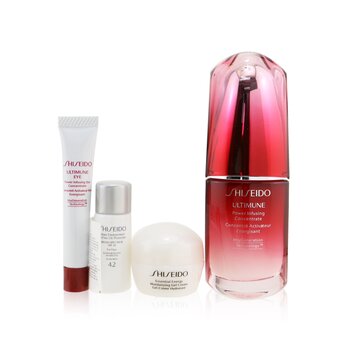 Ultimate Hydrating Glow Set: Ultimune Power Infusing Concentrate 30ml + Moisturizing Gel Cream 10ml + Eye Concentrate 5ml + SPF 42 Sunscreen 7ml (Box Slightly Damaged)