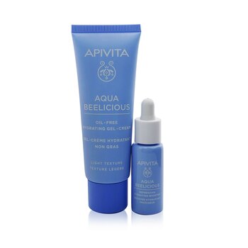 Apivita Hydrating Bouquet (Aqua Beelicious- Light Texture) Gift Set: Hydrating Gel-Cream 40ml+ Hydrating Booster 10ml+ Pouch (Exp. Date: 05/2024)