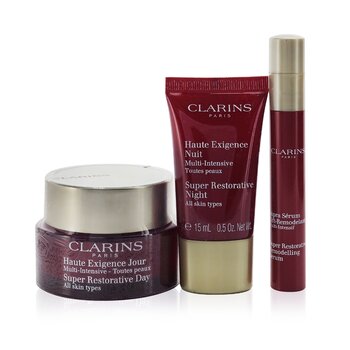 Clarins Super Restorative Collection: Day Cream 50ml+Night Cream 15ml+ Remodelling Serum 10ml+ Bag