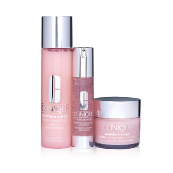 Clinique Moisture Surge Dewy For Days Set: 100H Hydrator 125ml+ Hydrating Supercharged Concentrate 48ml+ Hydro-Infused Lotion 200ml
