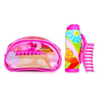 Flowerbomb Set (1x MakeUp Eraser Cloth + 1x Hair Claw Clip + 1x Bag)