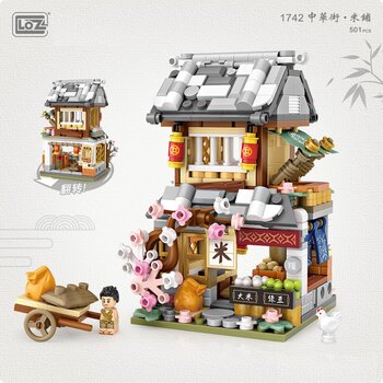 LOZ Ancient China Street Series - Rice Shop Building Bricks Set