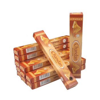 Wardrobe Fragrance- Chandan Long Dhoop Sticks- 12 Boxes Set