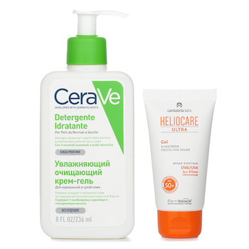 Heliocare by Cantabria Labs Heliocare by Cantabria Labs Heliocare Ultra 90 Gel SPF50 50ml X CeraVe Hydrating Cleanser For Normal to Dry Skin (With Pump) 236ml