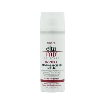 UV Clear Facial Sunscreen SPF 46 - For Skin Types Prone To Acne, Rosacea & Hyperpigmentation - Tinted (Box Slightly Damaged)