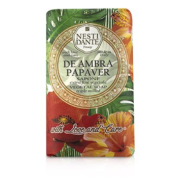 Triple Milled Vegetal Soap With Love & Care - De Ambra Papaver